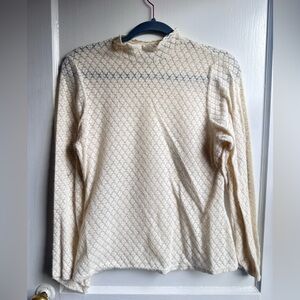 RIHOAS Cream Textured Knit Top